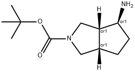 Racemic-(3aR,4S,6aS)-tert-butyl 4-aminohexahydrocyclopenta[c]pyrrole-2(1H)-carboxylate Struktur