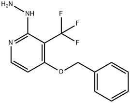 Pyridine, 2-hydrazinyl-4-(phenylmethoxy)-3-(trifluoromethyl)- Struktur