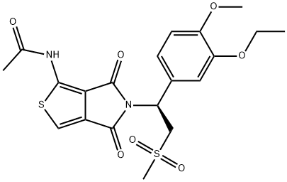 Acetamide, N-[5-[(1S)-1-(3-ethoxy-4-methoxyphenyl)-2-(methylsulfonyl)ethyl]-5,6-dihydro-4,6-dioxo-4H-thieno[3,4-c]pyrrol-1-yl]- Struktur