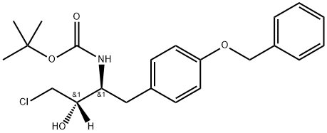 Carbamic acid, N-[(1S,2S)-3-chloro-2-hydroxy-1-[[4-(phenylmethoxy)phenyl]methyl]propyl-2-d]-, 1,1-dimethylethyl ester Struktur