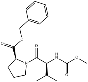 L-Proline, N-(methoxycarbonyl)-L-valyl-, phenylmethyl ester Struktur