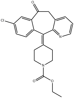 1-Piperidinecarboxylic acid, 4-(8-chloro-5,6-dihydro-6-oxo-11H-benzo[5,6]cyclohepta[1,2-b]pyridin-11-ylidene)-, ethyl ester Struktur