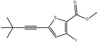 Methyl 5-(3,3-dimethyl-1-butyn-1-yl)-3-iodo-2-thiophenecarboxylate Struktur