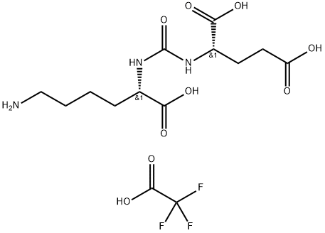 (2S)-2-(3-((S)-5-amino-1-carboxypentyl)ureido)pentanedioic acid TFA Struktur