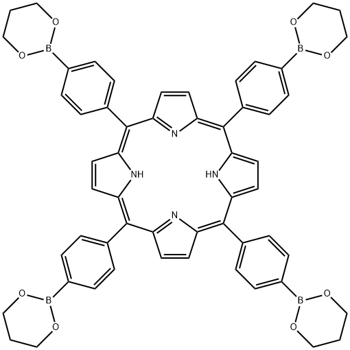 5,10,15,20-tetrakis[4-(1,3,2-dioxaborinan-2-yl)phenyl]-21H,23H-Porphine Struktur