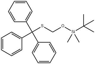 Benzene, 1,1',1''-[[[[[(1,1-dimethylethyl)dimethylsilyl]oxy]methyl]thio]methylidyne]tris- Struktur