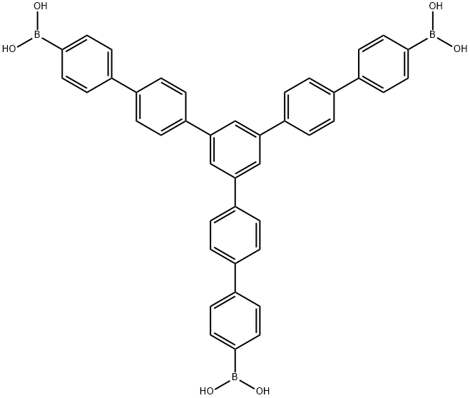 Boronic acid, B,B'-[5''-(4'-borono[1,1'-biphenyl]-4-yl)[1,1':4',1'':3'',1''':4''',1''''-quinquephenyl]-4,4''''-diyl]bis- Struktur