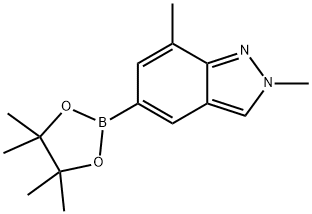 2H-Indazole, 2,7-dimethyl-5-(4,4,5,5-tetramethyl-1,3,2-dioxaborolan-2-yl)- Struktur