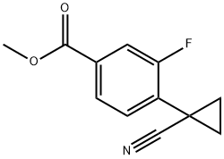 Benzoic acid, 4-(1-cyanocyclopropyl)-3-fluoro-, methyl ester Struktur