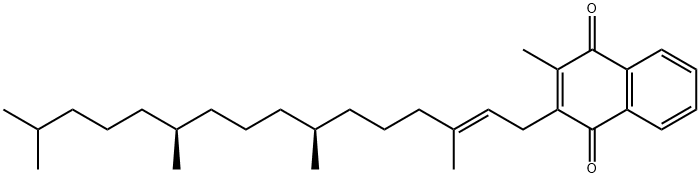 1,4-Naphthalenedione, 2-methyl-3-(3,7,11,15-tetramethyl-2-hexadecenyl)-, [S-[R*,R*-(E)]]- (9CI) Struktur