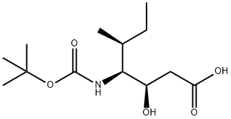 Heptanoic acid, 4-[[(1,1-dimethylethoxy)carbonyl]amino]-3-hydroxy-5-methyl-, [3R-(3R*,4S*,5S*)]- (9CI) Struktur