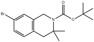 tert-butyl 7-bromo-3,3-dimethyl-1,4-dihydroisoquinoline-2-carboxylate Struktur