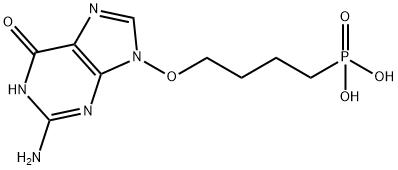 {4-[(2-Amino-6-oxo-1,6-dihydro-9H-purin-9-yl)oxy]butyl}phosphonic acid Struktur