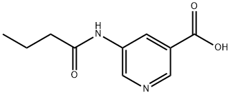 3-Pyridinecarboxylic acid, 5-[(1-oxobutyl)amino]- Struktur