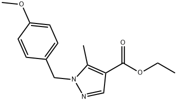 JR-13594, Ethyl 1-(4-methoxybenzyl)-5-methyl-1H-pyrazole-4-carboxylate, 97% Struktur