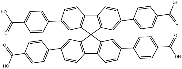 Benzoic acid, 4,4',4'',4'''-(9,9'-spirobi[9H-fluorene]-2,2',7,7'-tetrayl)tetrakis- Struktur