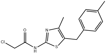 2-chloro-N-{4-methyl-5-[(4-methylphenyl)methyl]-1,3-thiazol-2-yl}acetamide Struktur