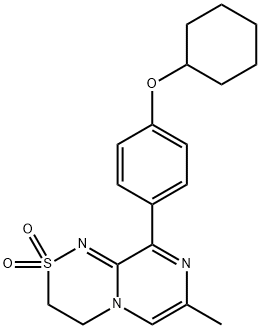 Pyrazino[2,1-c][1,2,4]thiadiazine, 9-[4-(cyclohexyloxy)phenyl]-3,4-dihydro-7-methyl-, 2,2-dioxide Struktur