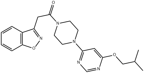 2-(Benzo[d]isoxazol-3-yl)-1-(4-(6-isobutoxypyrimidin-4-yl)piperazin-1-yl)ethanone Struktur