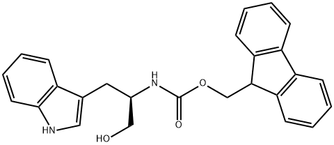 Carbamic acid, N-[(1R)-2-hydroxy-1-(1H-indol-3-ylmethyl)ethyl]-, 9H-fluoren-9-ylmethyl ester Struktur