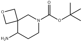 2-Oxa-6-azaspiro[3.5]nonane-6-carboxylic acid, 9-amino-, 1,1-dimethylethyl ester Struktur