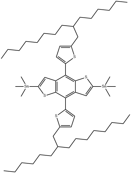 IN1414, (4,8-bis(5-(2-hexyldecyl)thiophen-2-yl)benzo[1,2-b:4,5-b']dithiophene-2,6-diyl)bis(trimethylstannane) Struktur