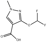 1H-Pyrazole-4-carboxylic acid, 3-(difluoromethoxy)-1-methyl- Struktur