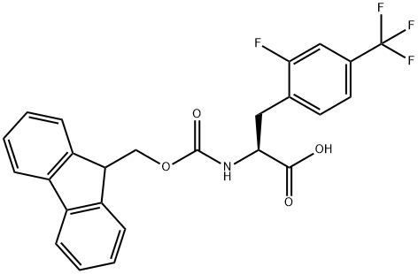 2-({[(9H-fluoren-9-yl)methoxy]carbonyl}amino)-3-[2-fluoro-4-(trifluoromethyl)phenyl]propanoic acid Struktur