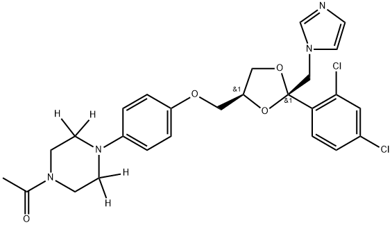 (±)-Ketoconazole-d4 (piperazine-3,3,5,5-d4) (cis-isomers)	 Struktur