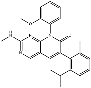 8-(2-methoxyphenyl)-2-(methylamino)-6-[2-methyl-6-(1-methylethyl)phenyl]-Pyrido[2,3-d]pyrimidin-7(8H)-one Struktur