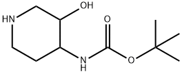 (3-Hydroxy-piperidin-4-yl)-carbamic acid tert-butyl ester Struktur