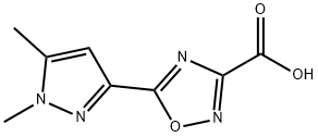 1,2,4-Oxadiazole-3-carboxylic acid, 5-(1,5-dimethyl-1H-pyrazol-3-yl)- Struktur