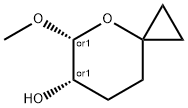 rel-(5R,6S)-5-Methoxy-4-oxaspiro[2.5]octan-6-ol Struktur