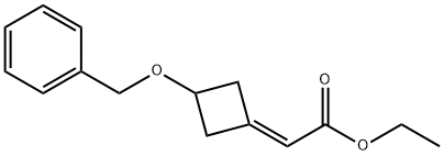 Acetic acid, 2-[3-(phenylmethoxy)cyclobutylidene]-, ethyl ester Struktur