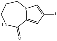 1H-Pyrrolo[1,2-a][1,4]diazepin-1-one, 2,3,4,5-tetrahydro-8-iodo- Struktur