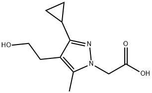 2-(3-Cyclopropyl-4-(2-hydroxyethyl)-5-methyl-1H-pyrazol-1-yl)acetic acid Struktur