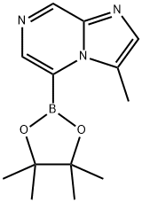 3-methyl-5-(tetramethyl-1,3,2-dioxaborolan-2-yl)imidazo[1,2-a]pyrazine Struktur