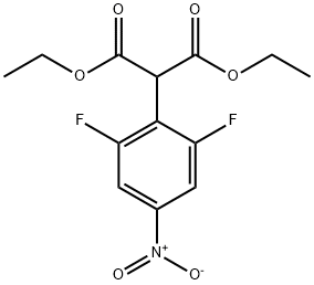 Propanedioic acid, 2-(2,6-difluoro-4-nitrophenyl)-, 1,3-diethyl ester Struktur