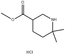 Methyl 6,6-dimethylpiperidine-3-carboxylate hydrochloride Struktur