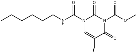 Methyl 5-fluoro-3-(hexylcarbamoyl)-2,6-dioxo-3,6-dihydro-1(2H)-pyrimidinecarboxylate Struktur