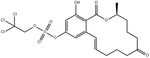 (S,E)-16-Hydroxy-3-methyl-1,7-dioxo-3,4,5,6,7,8,9,10-octahydro-1H-benzo[c][1]oxacyclotetradecin-14-yl (2,2,2-trichloroethyl) Sulfate