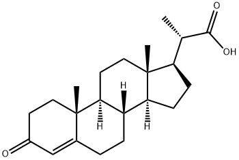 Pregn-4-ene-20-carboxylic acid, 3-oxo-, (20S)- Struktur