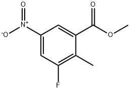 Benzoic acid, 3-fluoro-2-methyl-5-nitro-, methyl ester Struktur