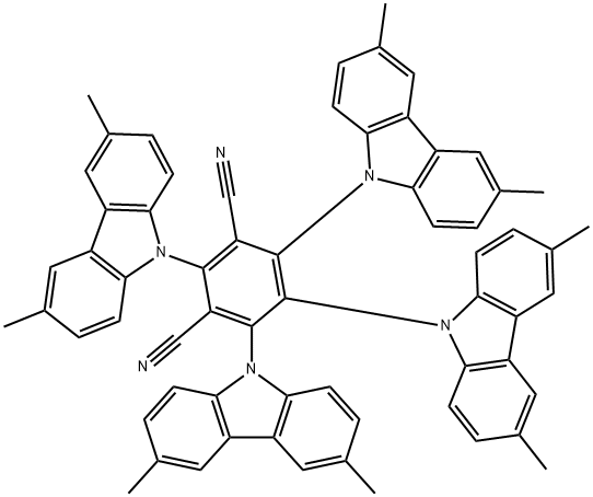 2,4,5,6-Tetra(3,6-dimethylcarbazol-9-yl)-1,3-dicyanobenzene Struktur