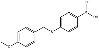 Boronic acid, B-[4-[[(4-methoxyphenyl)methyl]thio]phenyl]- Struktur