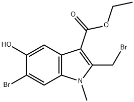 ethyl 6-bromo-2-(bromomethyl)-5-hydroxy-1-methyl-1H-indole-3-carboxylate Struktur