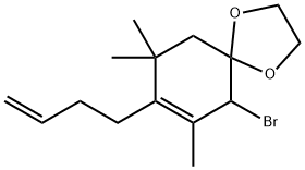 1,4-Dioxaspiro[4.5]dec-7-ene, 6-bromo-8-(3-buten-1-yl)-7,9,9-trimethyl- Struktur