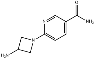 3-Pyridinecarboxamide, 6-(3-amino-1-azetidinyl)- Struktur