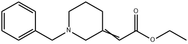 Acetic acid, 2-[1-(phenylmethyl)-3-piperidinylidene]-, ethyl ester Struktur