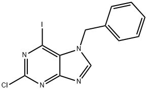 7H-Purine, 2-chloro-6-iodo-7-(phenylmethyl)- Struktur